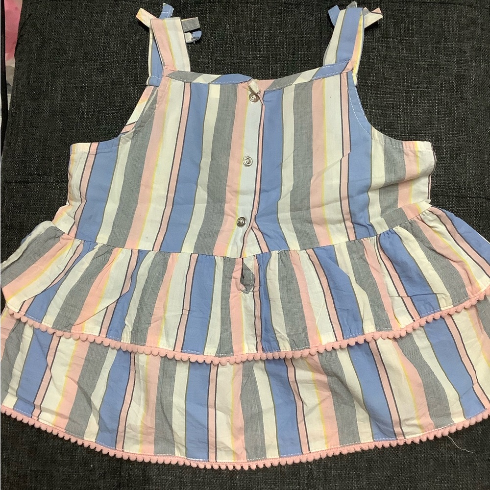 Striped Sleeveless Top with Button Front
